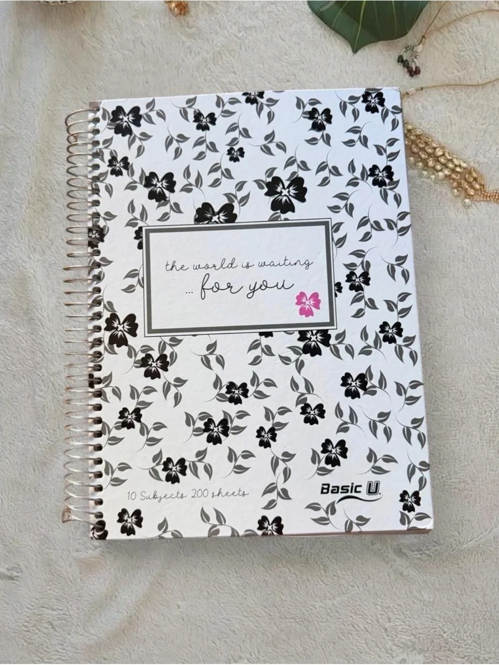 Floral Spiral Notebook – Black & White